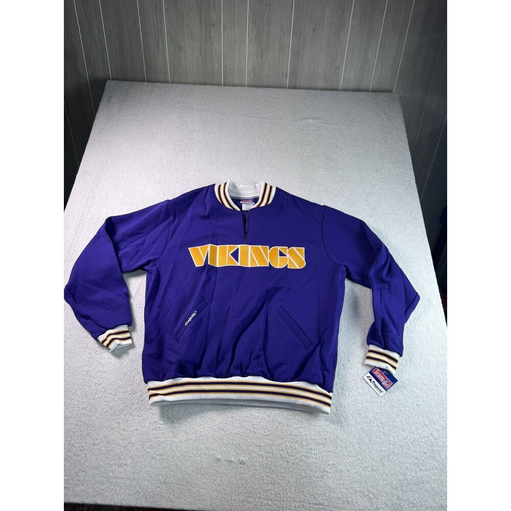 Vintage Majestic Athletic NFL Minnesota Vikings Men's XL 1/4 Zip dead stock